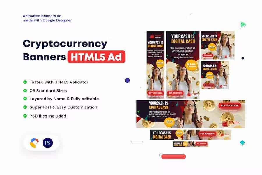 CRYPTOCURRENCY BANNERS HTML5 AD